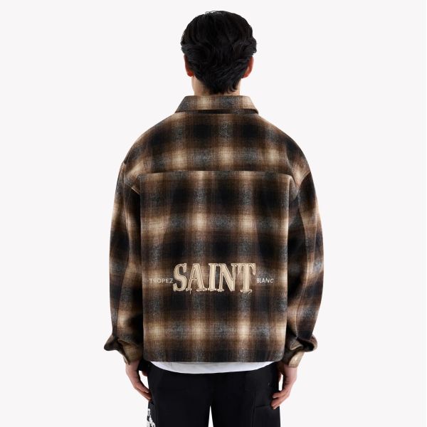 Saint Blanc Saint Flannel Overshirt Bruin