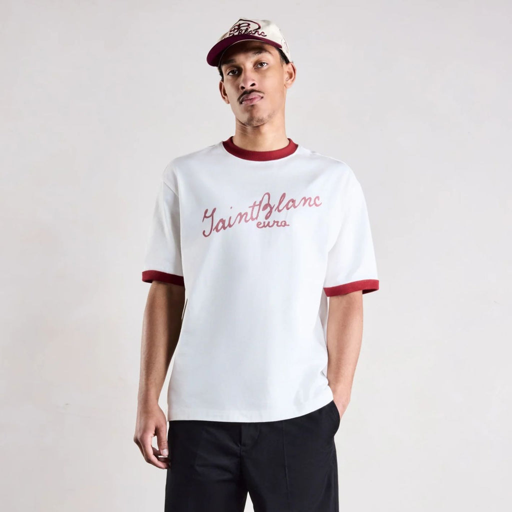 Saint Blanc Scribble Ringer T-shirt Wit