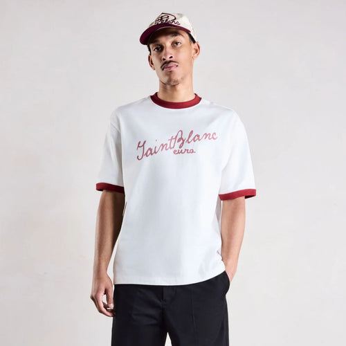 Saint Blanc Scribble Ringer T-shirt Wit