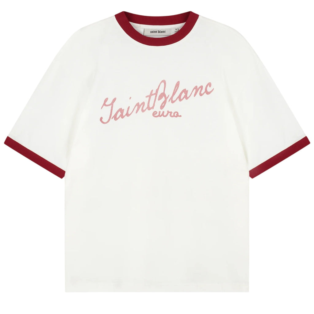 Saint Blanc Scribble Ringer T-shirt Wit