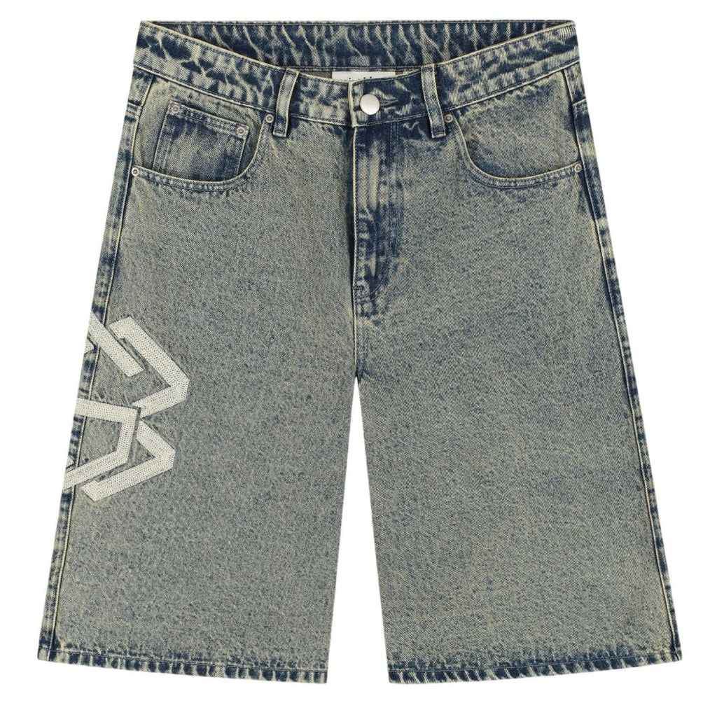 Saint Blanc Washed Denim Korte Broek Blauw