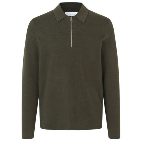 Samsøe Samsøe Guna Half Zip Sweater Donker Groen