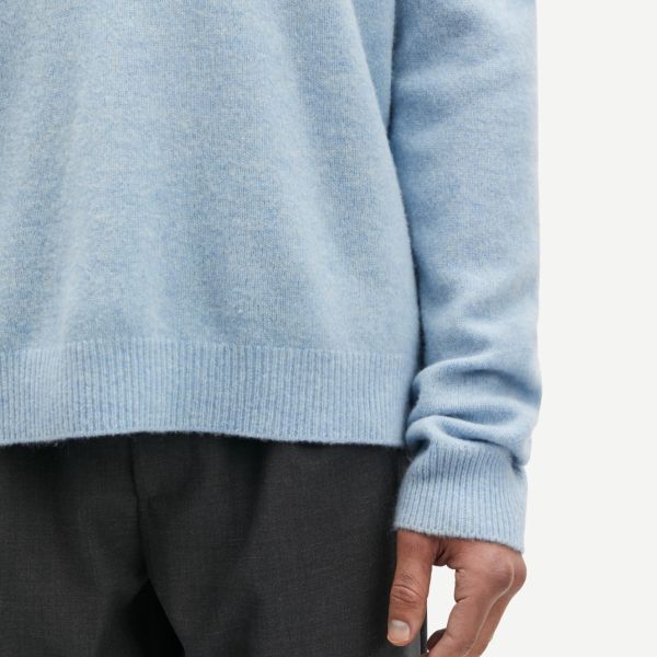 Samsøe Samsøe Isak Knit Sweater Licht Blauw