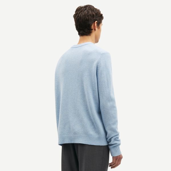 Samsøe Samsøe Isak Knit Sweater Licht Blauw
