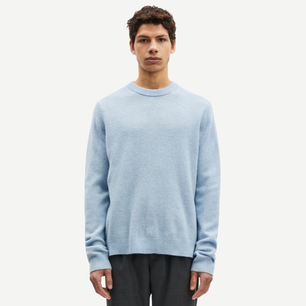 Samsøe Samsøe Isak Knit Sweater Licht Blauw