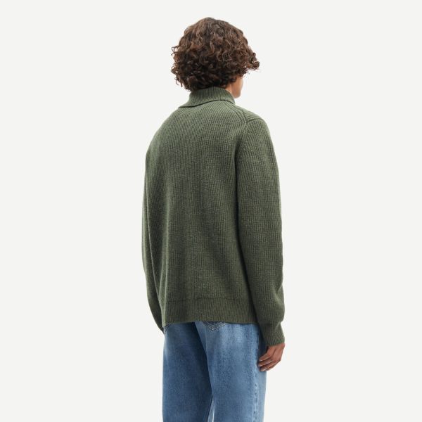 Samsøe Samsøe Jacks Half Zip Sweater Donker Groen