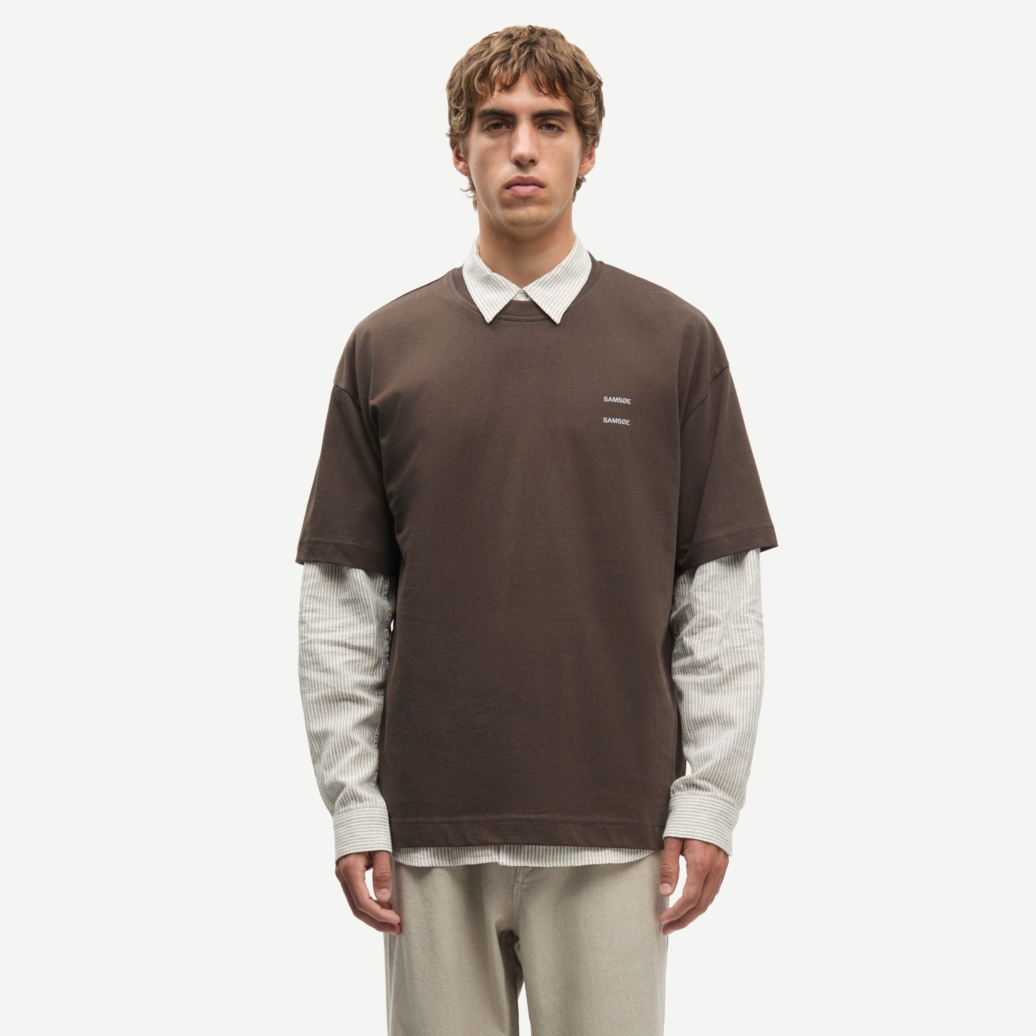 Samsøe Samsøe Joel T-shirt Bruin