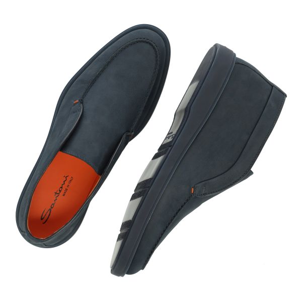 Santoni Boneless Loafer Navy