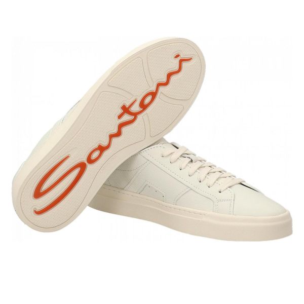 Santoni Double Buckle Signature Sneaker Wit