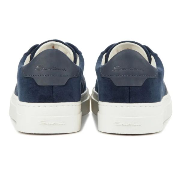 Santoni Double Buckle Signature Sneaker Navy