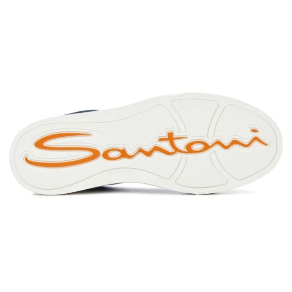 Santoni Double Buckle Signature Sneaker Navy