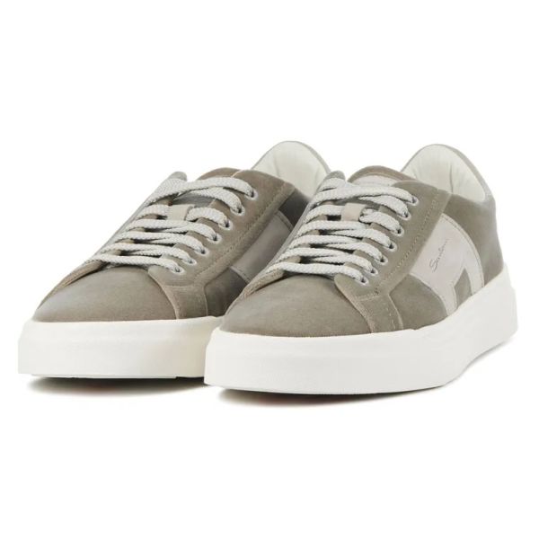 Santoni Double Buckle Signature Sneaker Taupe
