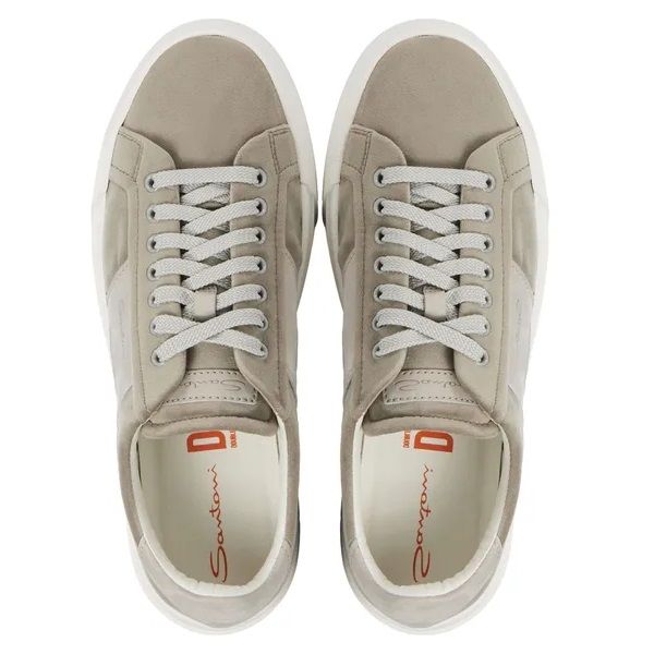 Santoni Double Buckle Signature Sneaker Taupe