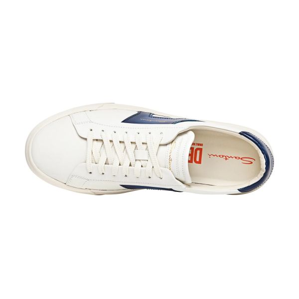 Santoni Double Buckle Signature Sneaker Wit/Blauw