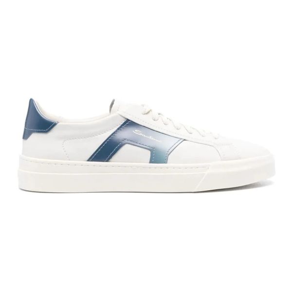 Santoni Double Buckle Signature Sneaker Wit/Blauw