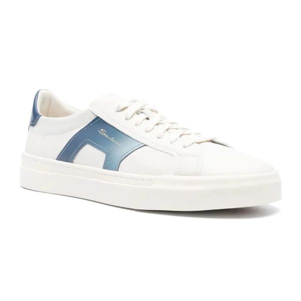 Santoni Double Buckle Signature Sneaker Wit/Blauw