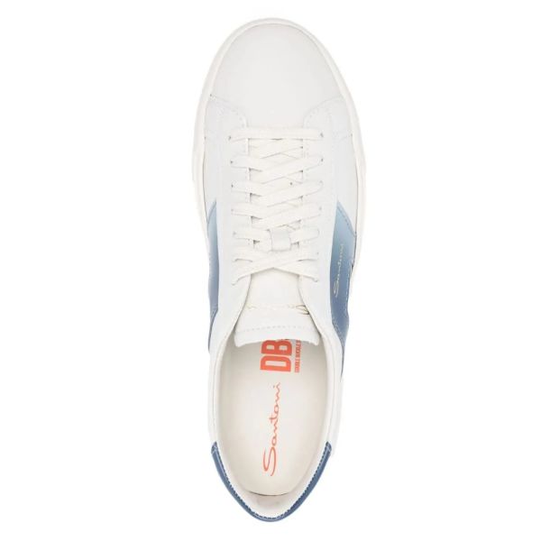 Santoni Double Buckle Signature Sneaker Wit/Blauw