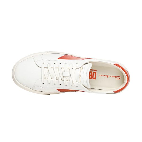 Santoni Double Buckle Signature Sneaker Wit/Oranje