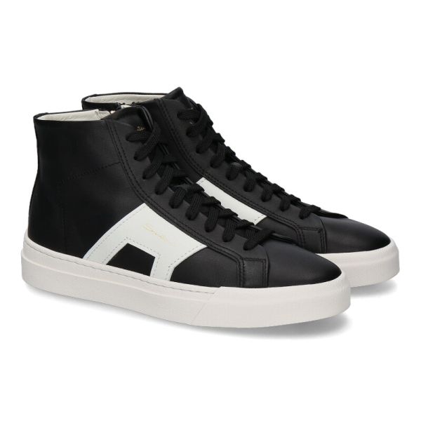 Santoni Double Buckle Signature Sneaker Zwart
