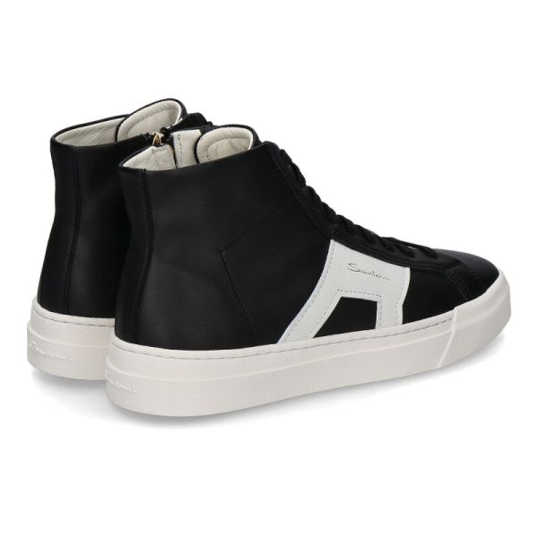 Santoni Double Buckle Signature Sneaker Zwart