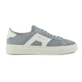 Santoni Double Buckle Signature Suède Sneaker Licht Blauw