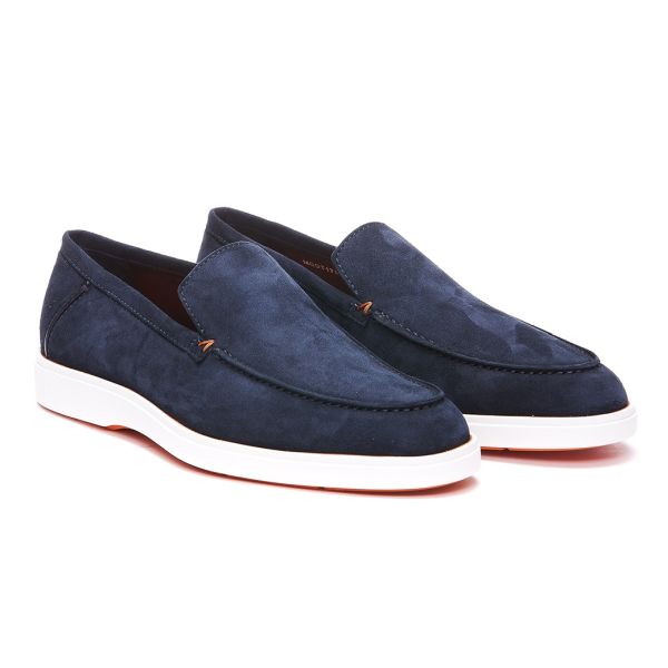 Santoni Drain Loafer Donker Blauw