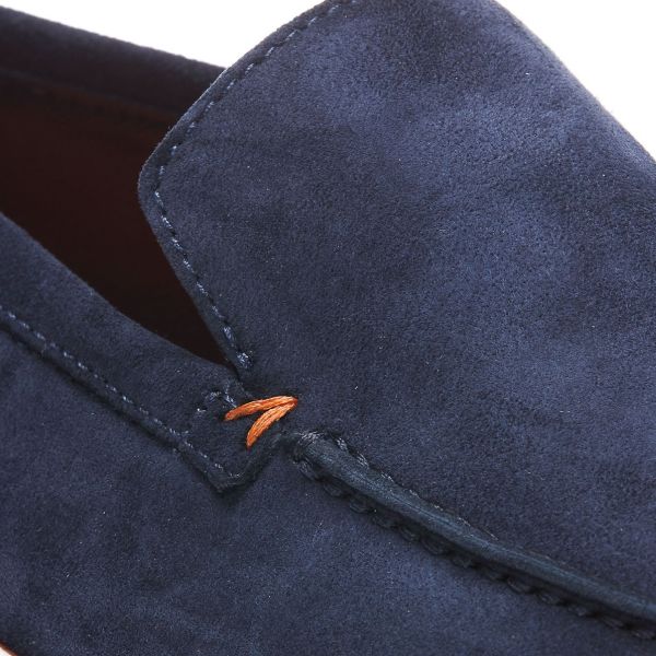 Santoni Drain Loafer Donker Blauw