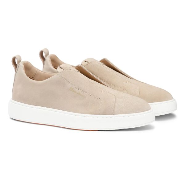 Santoni Victor Slip-On Sneaker Beige