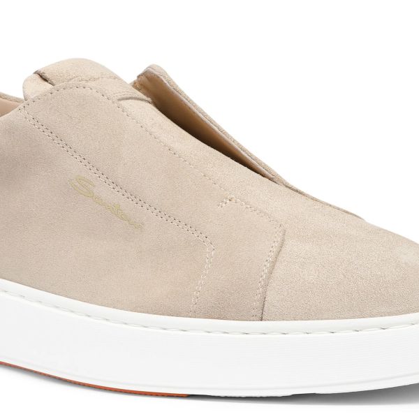 Santoni Victor Slip-On Sneaker Beige