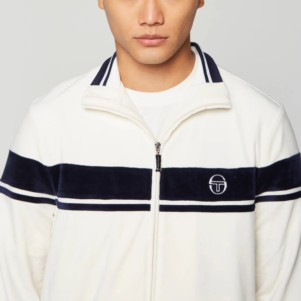 Sergio Tacchini Damarindo Velour Track Top Vest Wit