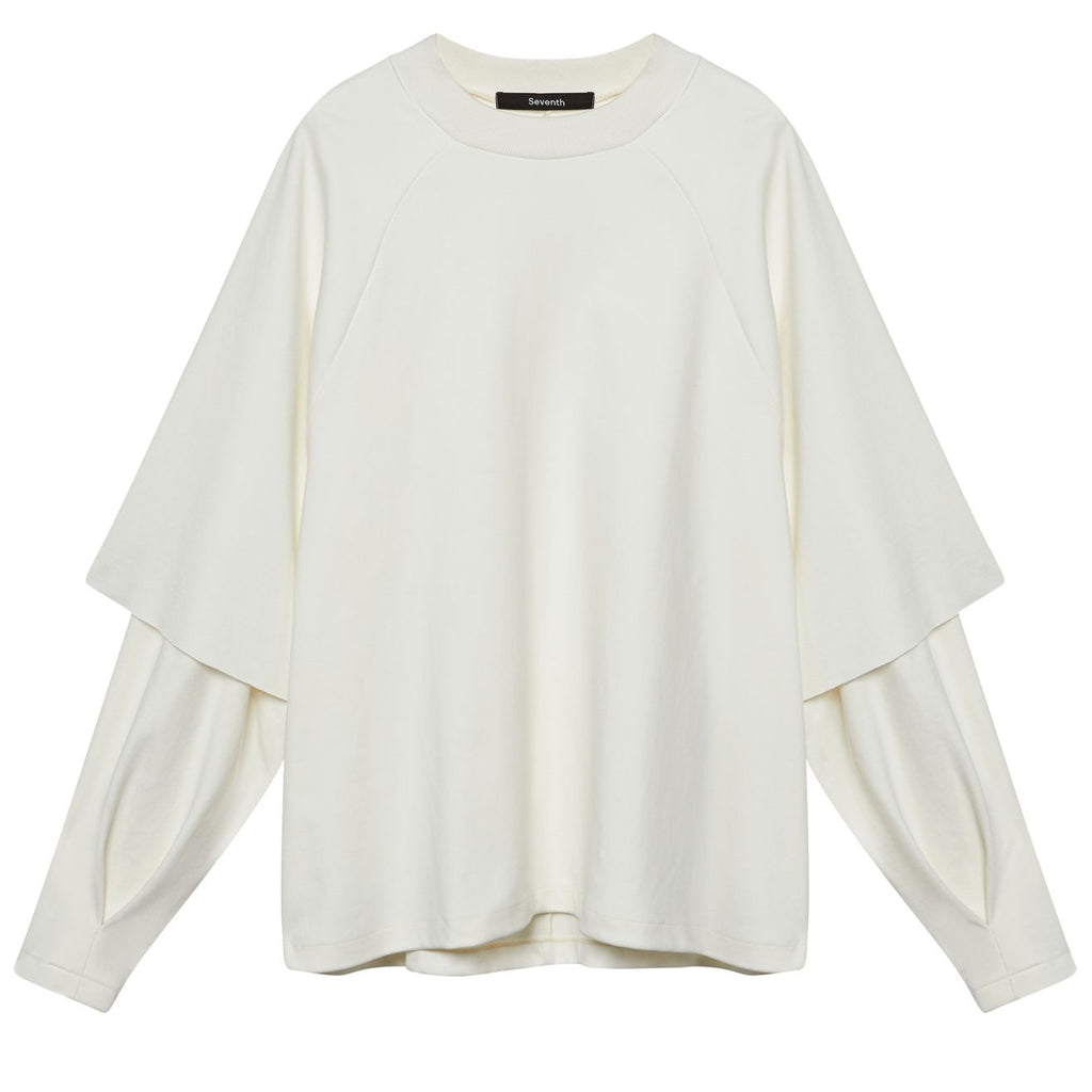 Seventh Raglan Layered Longsleeve T-shirt Off White