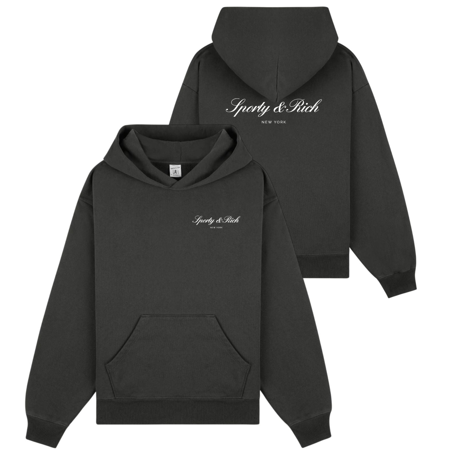 Sporty & Rich Signature NY Hoodie Zwart