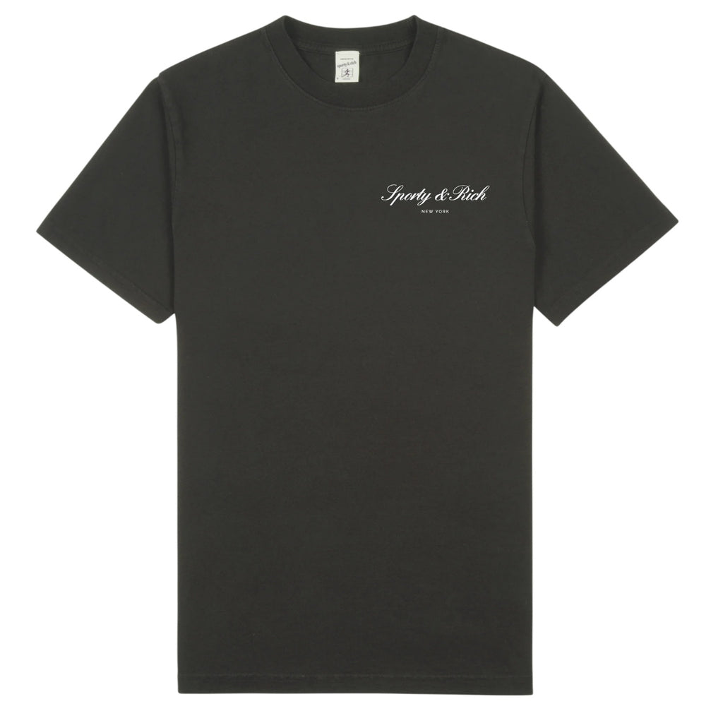 Sporty & Rich Signature NY T-shirt Zwart