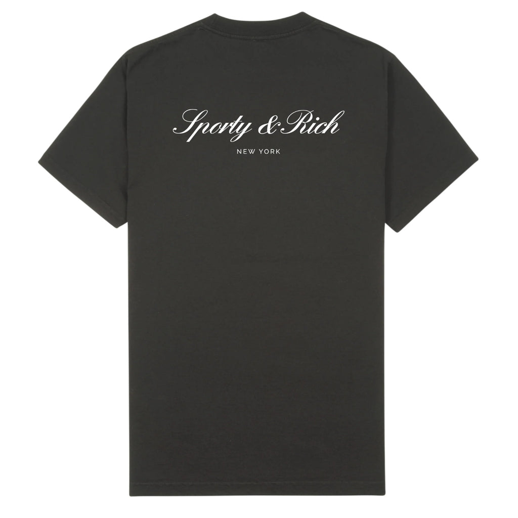 Sporty & Rich Signature NY T-shirt Zwart