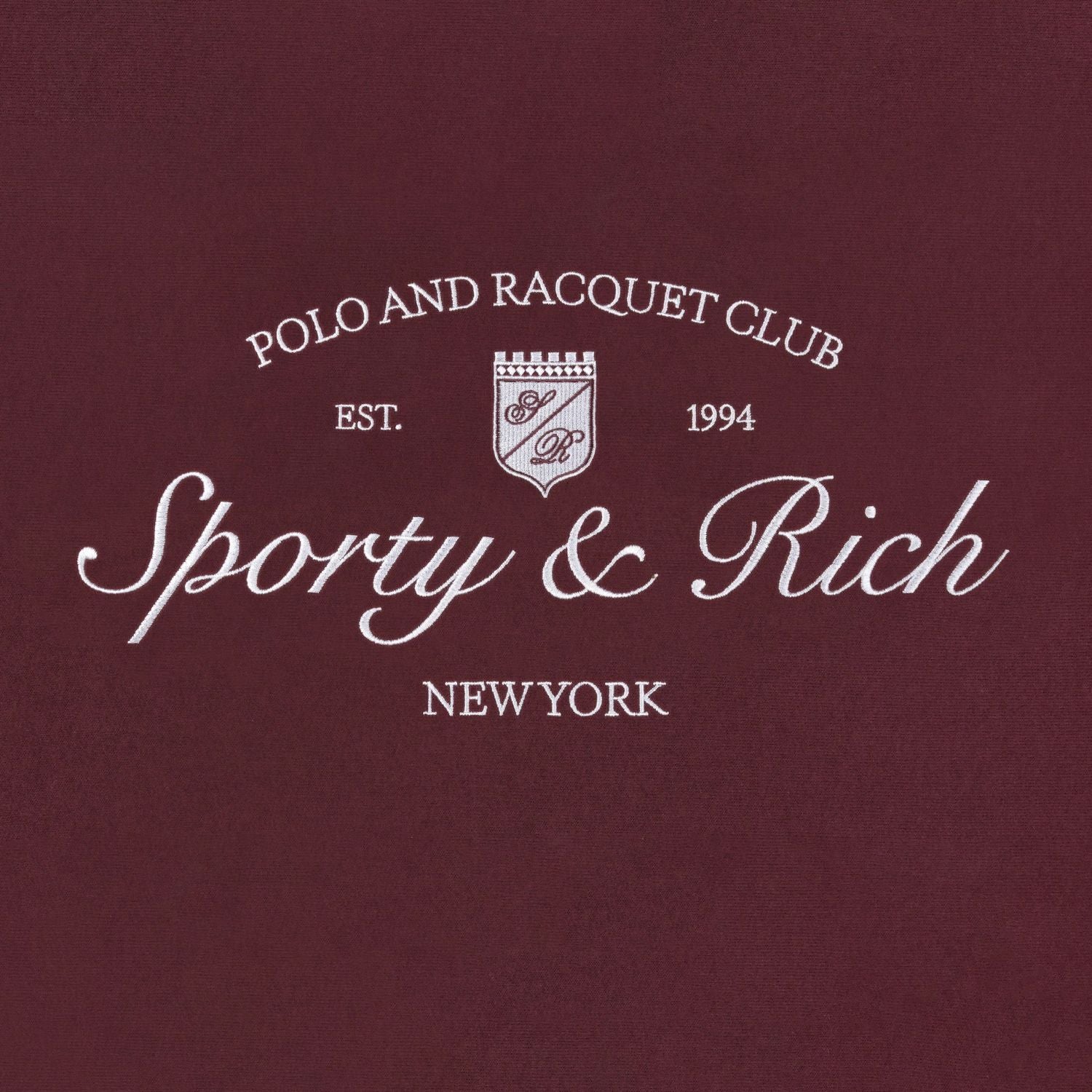 Sporty & Rich Syracuse Embroidered Sweater Bordeaux
