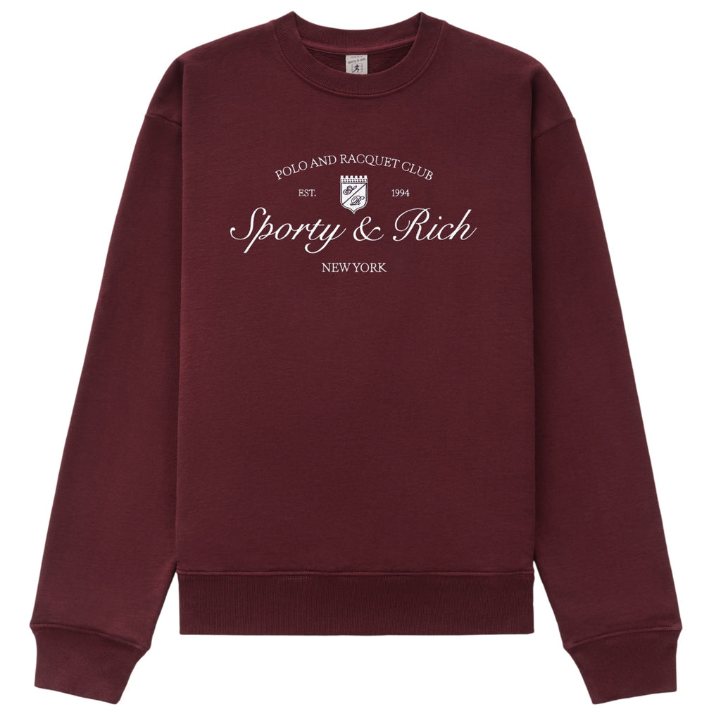 Sporty & Rich Syracuse Embroidered Sweater Bordeaux