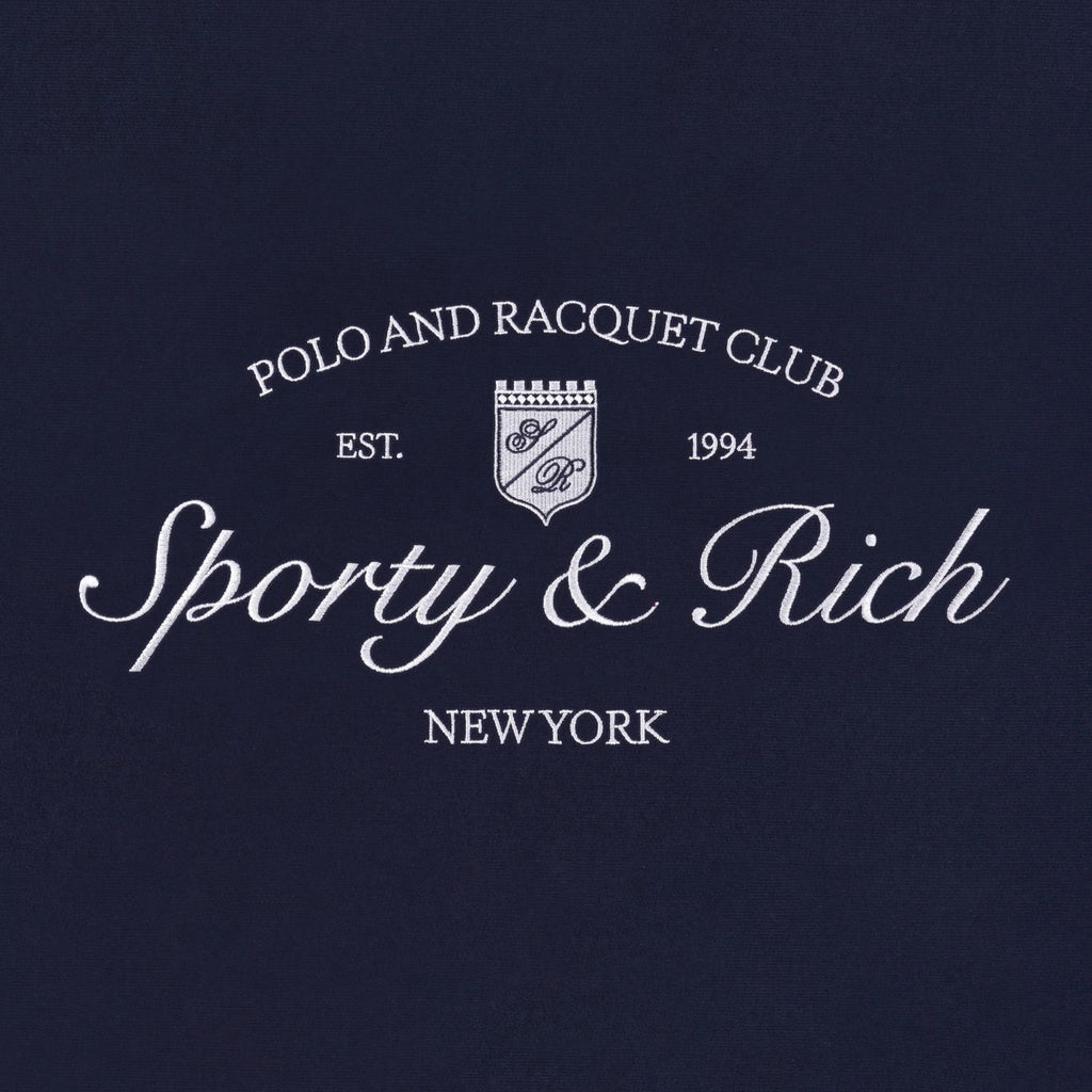 Sporty & Rich Syracuse Embroidered Sweater Navy