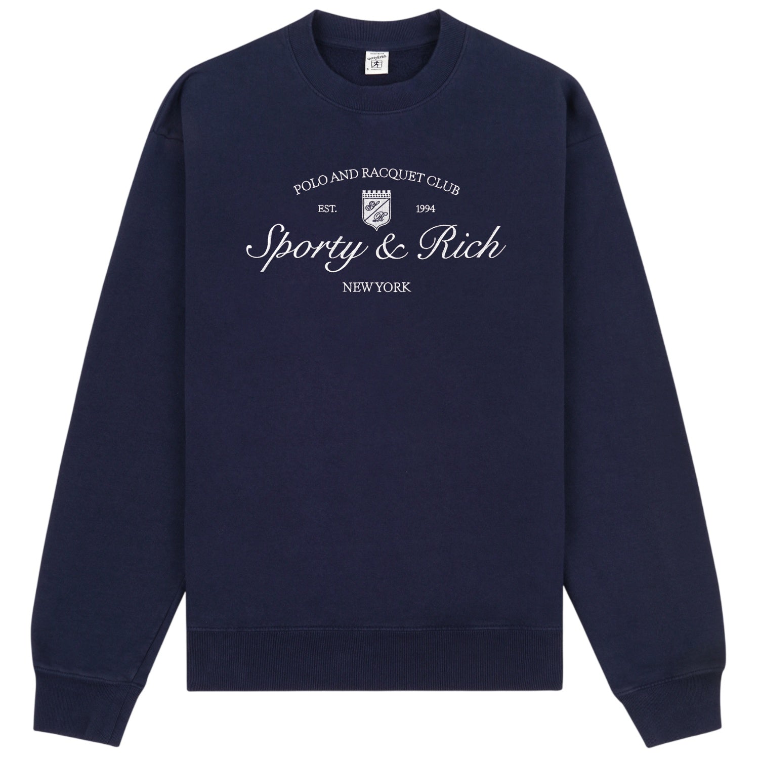Sporty & Rich Syracuse Embroidered Sweater Navy