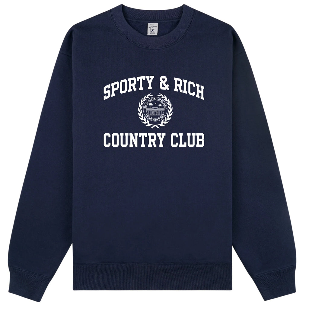 Sporty & Rich Varsity Crest Sweater Navy