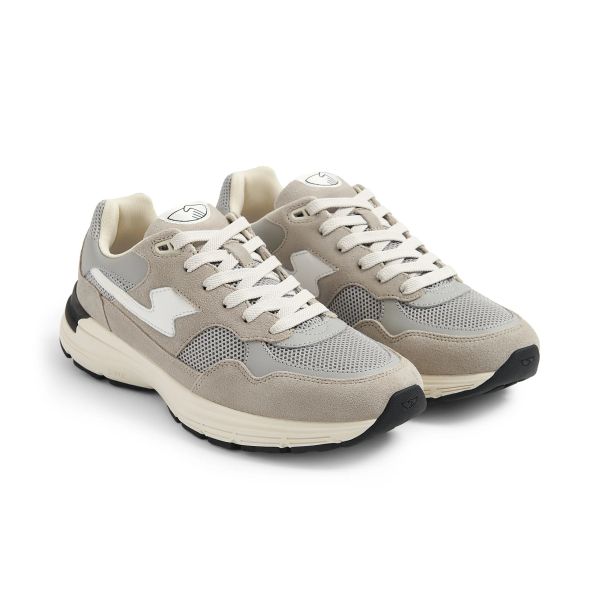 Stepney Workers Club Amiel S-Strike Suede Mix Sneaker Licht Grijs
