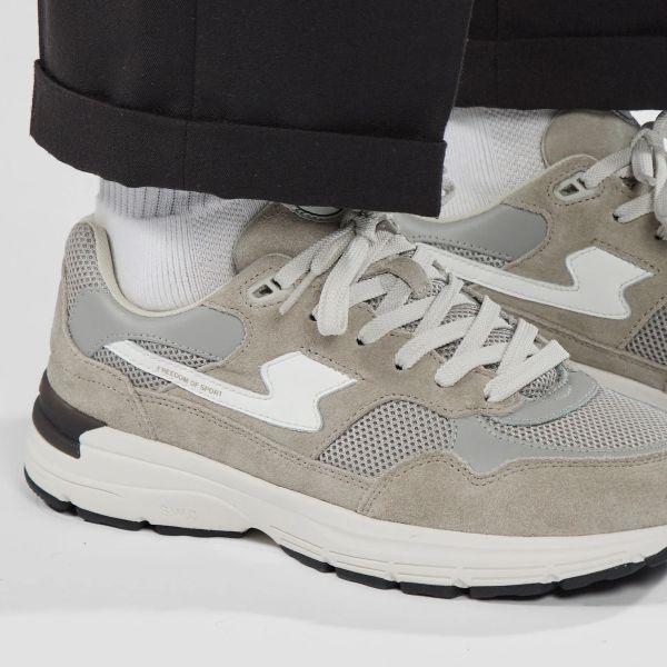 Stepney Workers Club Amiel S-Strike Suede Mix Sneaker Licht Grijs