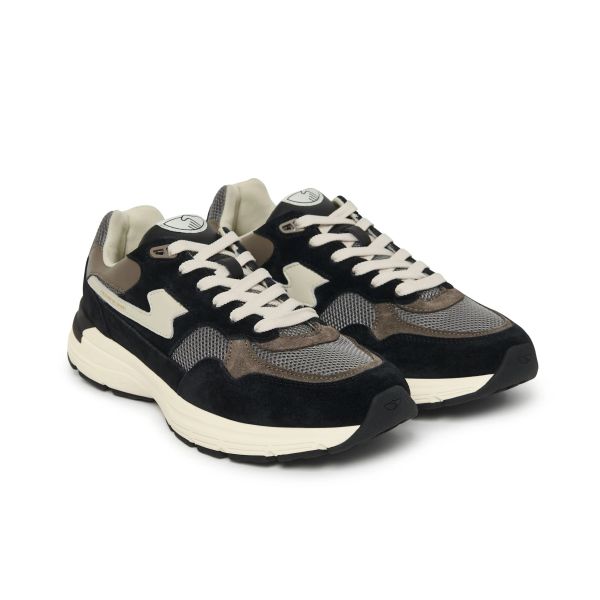 Stepney Workers Club Amiel S-Strike Suede Mix Sneaker Zwart