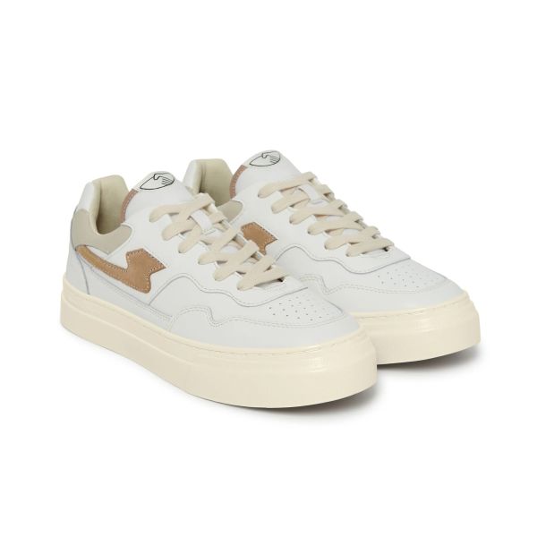 Stepney Workers Club Pearl S-Strike Leather Sneaker Wit/Bruin