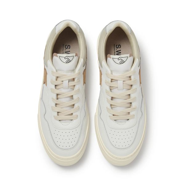 Stepney Workers Club Pearl S-Strike Leather Sneaker Wit/Bruin