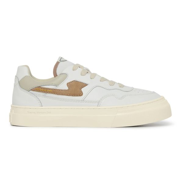 Stepney Workers Club Pearl S-Strike Leather Sneaker Wit/Bruin