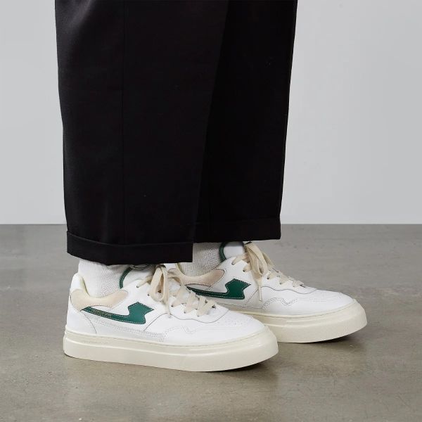 Stepney Workers Club Pearl S-Strike Leather Sneaker Wit/Groen