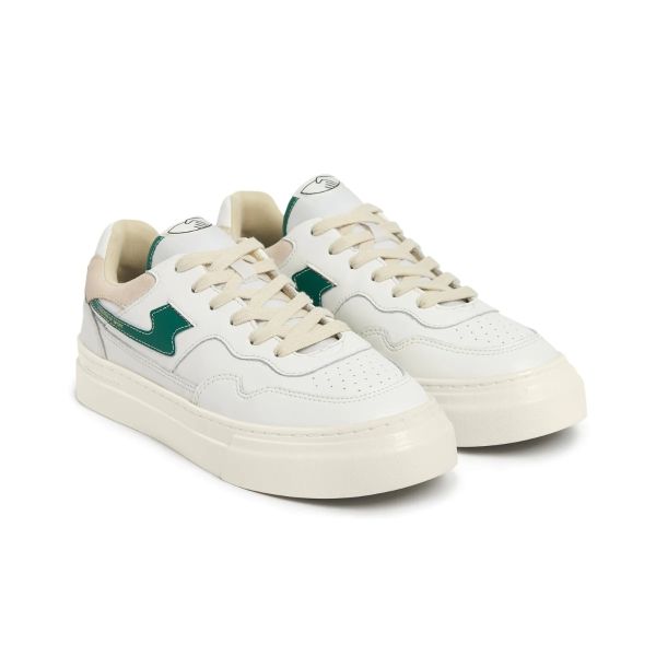 Stepney Workers Club Pearl S-Strike Leather Sneaker Wit/Groen