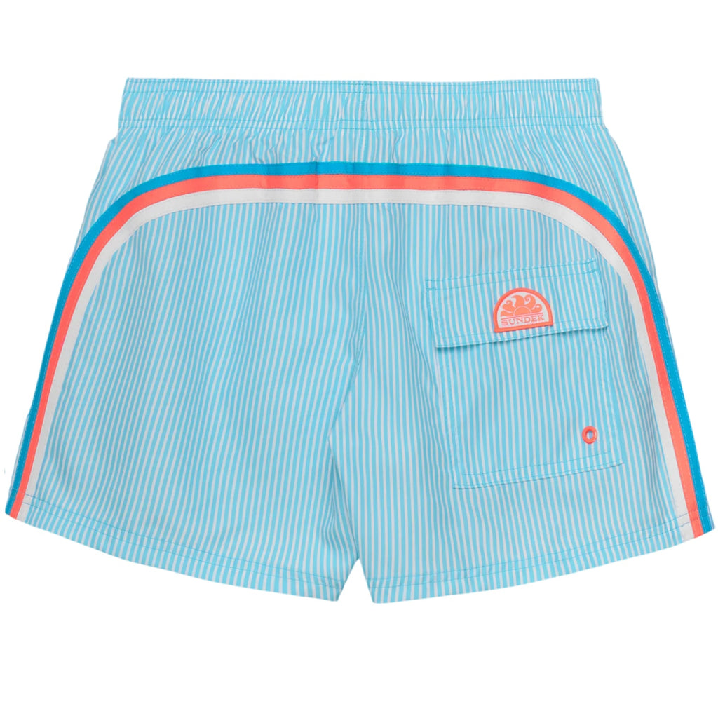 Sundek Printed Striped Zwembroek Licht Blauw