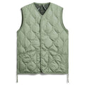 Taion Military Button V Neck Down Vest Groen