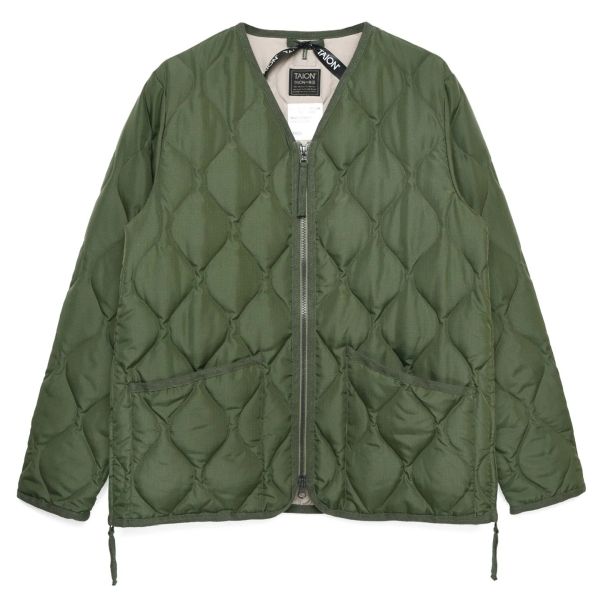 Taion Military Zip V Neck Down Jack Groen